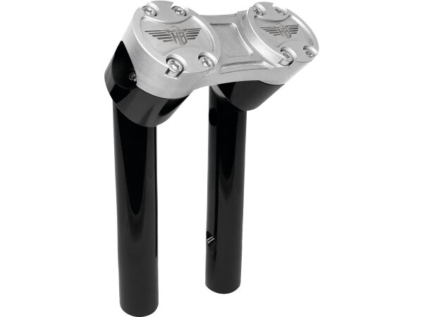 6" Clubstyle Pullback Risers With Silver Clamp Black...