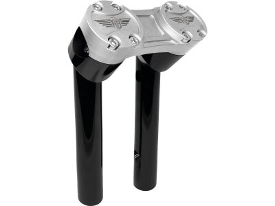 6" Clubstyle Pullback Risers With Silver Clamp Black 1 1/4"