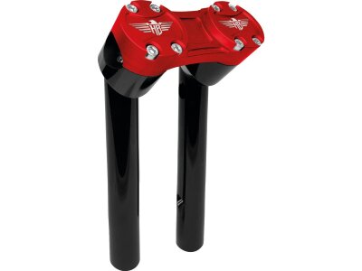 8" Clubstyle Pullback Risers With Red Clamp Black 1 1/4"