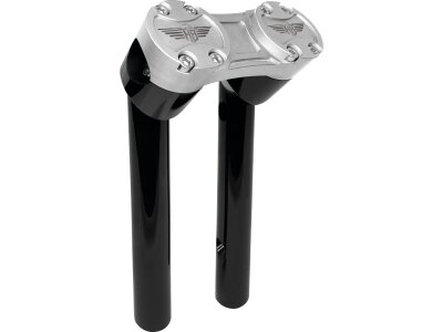 8" Clubstyle Pullback Risers With Silver Clamp Black 1 1/4"