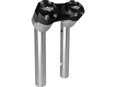8" Clubstyle Pullback Risers With Black Clamp Silver 1 1/4"