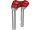 8" Clubstyle Pullback Risers With Red Clamp Silver 1 1/4"