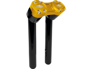 10" Clubstyle Pullback Risers With Gold Clamp Black...