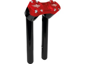 10" Clubstyle Pullback Risers With Red Clamp Black 1...