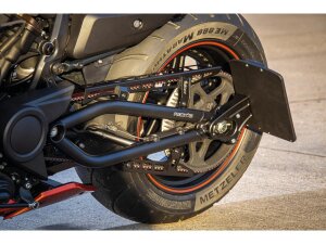 Side Mount License Plate Kit for Sportster S German Size 180x200mm Black Powder Coated