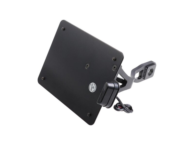 Sidemount License Plate Bracket Kit Austria 210 x 170 mm Black Powder Coated