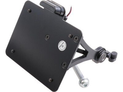 Sidemount License Plate Bracket Kit Switzerland 180 x 140 mm Black Powder Coated