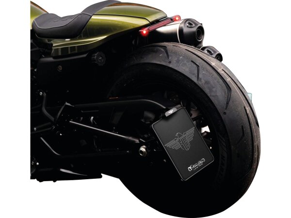 Side Mount License Plate Kit Austrian specification 210x170mm Black Anodized