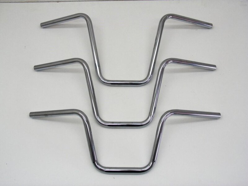 250 Narrow Ape Hanger Handlebar Dimpled 3-Hole Chrome 1" Throttle By Wire Throttle Cables