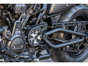 Sprocket and Front Pulley Cover for Sportster S and Nightster Black