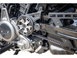 Sprocket and Front Pulley Cover for Sportster S and Nightster Black
