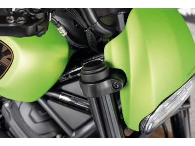 Upper Fork Stem Cover for Sportster S Smooth, without Ricks Logo Black Satin