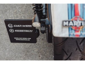 Sidemount License Plate Bracket Kit Germany 180 x 200 mm Black Powder Coated