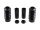 6-Piece Fork Covers with lower Fork Rubbers Short Version, with Cult-Werk Logo, for OEM Front Turn Signal Position Gloss Black Powder Coated
