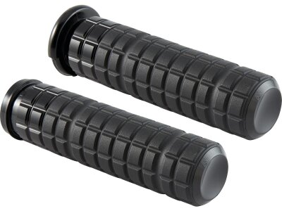 Speedliner Grips Black Rubber, Black Inner Collar and Endcap 1" Throttle By Wire