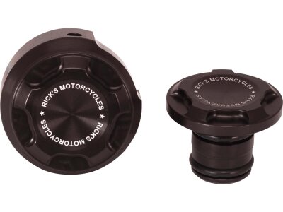 Premium Swing Arm Axle Cover with Ricks Logo Satin Black Powder Coated