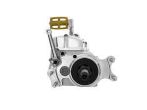 6-into-4 70-Early 84 Complete Transmission with Ear, Standard Shift Pattern Raw Case, Function Formed Hydraulic Kicker Cover, , Bearing Doors and Top Covers Aluminium Polished Hydraulic Clutch
