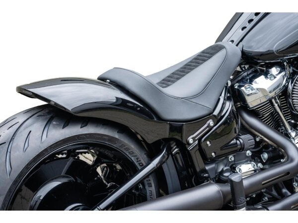 Genuine Leather Solo Seat For Thunderbike Steel Fender 260/18" and OE Tank Black