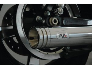 Double Slip-On Muffler Set Endcap Double Ring Black...