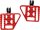 V1 Performance Passenger Mini Floorboards Red Anodized