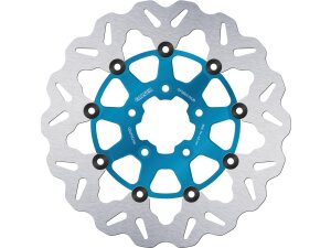 Colored Disc Wave DF FLW Floating Brake Disc Anodized Inner Aluminium Carrier Blue 11,5" Front