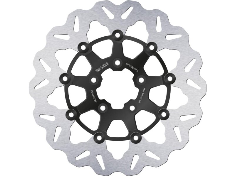 Colored Disc Wave DF FLW Floating Brake Disc Anodized Inner Aluminium Carrier Gloss Black 11,5" Front