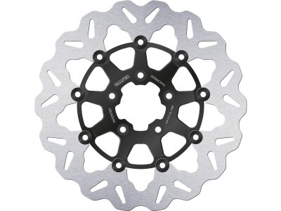 Colored Disc Wave DF FLW Floating Brake Disc Anodized Inner Aluminium Carrier Gloss Black 11,5" Front