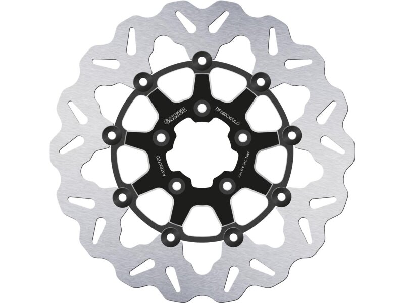 Colored Disc Wave DF FLW Floating Brake Disc Anodized Inner Aluminium Carrier Black Cut 11,5" Front