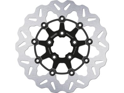 Colored Disc Wave DF FLW Floating Brake Disc Anodized Inner Aluminium Carrier Black Cut 11,5" Front