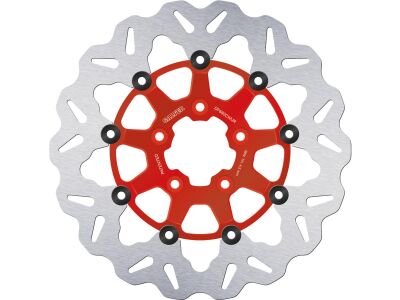 Colored Disc Wave DF FLW Floating Brake Disc Anodized Inner Aluminium Carrier Red 11,5" Front