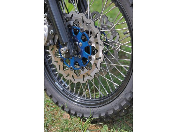 Colored Disc Wave DF FLW Floating Brake Disc Anodized Inner Aluminium Carrier Blue 11,5" Rear