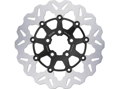 Colored Disc Wave DF FLW Floating Brake Disc Anodized Inner Aluminium Carrier Gloss Black 11,5" Rear