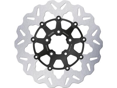 Colored Disc Wave DF FLW Floating Brake Disc Anodized Inner Aluminium Carrier Gloss Black 11,8" Front