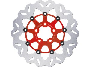 Colored Disc Wave DF FLW Floating Brake Disc Anodized Inner Aluminium Carrier Red 11,5" Rear