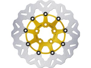 Colored Disc Wave DF FLW Floating Brake Disc Anodized Inner Aluminium Carrier Gold 11,5" Rear