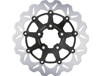 Colored Disc Wave DF FLW Floating Brake Disc Anodized Inner Aluminium Carrier Gloss Black 11,5" Front