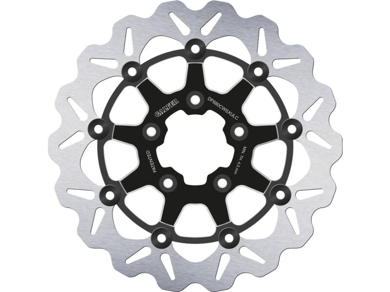 Colored Disc Wave DF FLW Floating Brake Disc Anodized Inner Aluminium Carrier Black Cut 11,5" Front