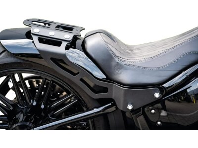 Custombike Luggage Rack For Early TC Softail with 260/18 Tire and Customfender Black Powder Coated