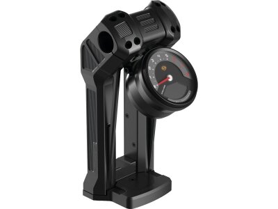 Club Style Pullback Riser Kit for Bottom Mount Round Speedometer 11,5" Height, 1 1/4" Clamp Diameter Black Anodized