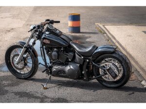 Rear Steel Fender for Twin Cam Softail (Narrow Frame) 200/18" Tire, With Taillight and Atto Integral Turn Signals Raw