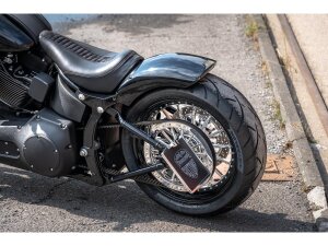 Rear Steel Fender for Twin Cam Softail (Narrow Frame) 200/18" Tire, With Taillight and Atto Integral Turn Signals Raw