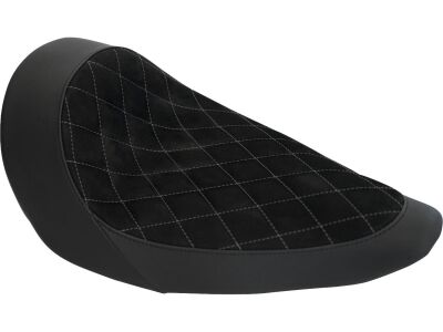 Nubuk Leather Solo Seat Diamond Stitch, For Thunderbike Steel Fender 260/18" and OE Tank Black