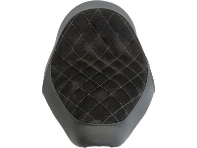 Nubuk Leather Solo Seat Diamond Stitch, For Thunderbike Steel Fender 260/18" and OE Tank Black