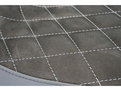 Nubuk Leather Solo Seat Diamond Stitch, For Thunderbike Steel Fender 260/18" and OE Tank Black