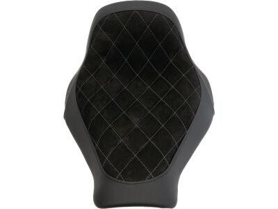 Nubuk Leather Solo Seat Diamond Stitch, For Thunderbike Steel Fender 260/18" and OE Tank Black