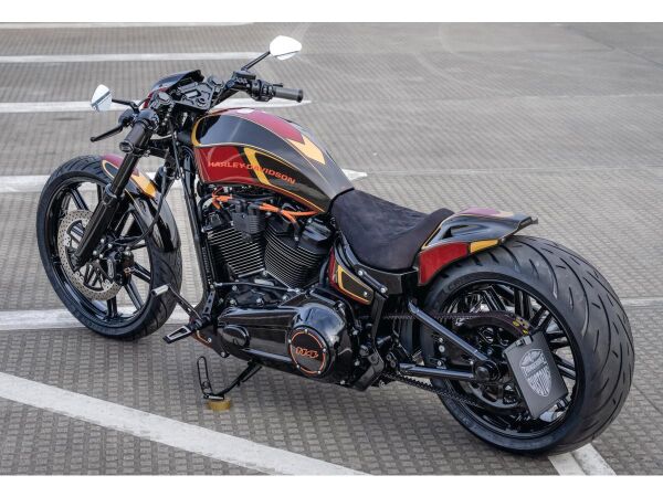 Vinyl Leather Solo Seat Diamond Stitch, For Thunderbike GP Style Fender 260/18"and GP Style Tank Black