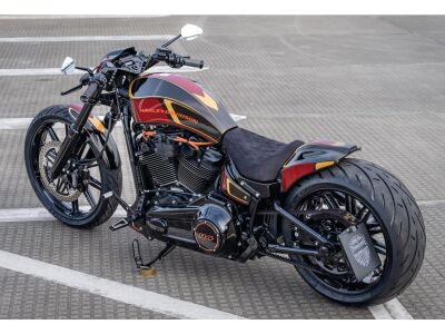 Vinyl Leather Solo Seat Diamond Stitch, For Thunderbike GP Style Fender 260/18"and GP Style Tank Black