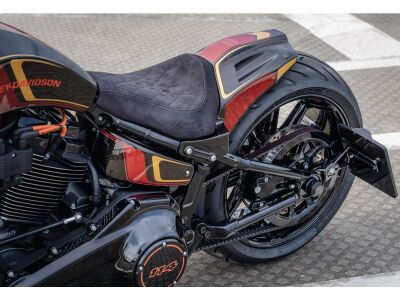 Vinyl Leather Solo Seat Diamond Stitch, For Thunderbike GP Style Fender 260/18"and GP Style Tank Black