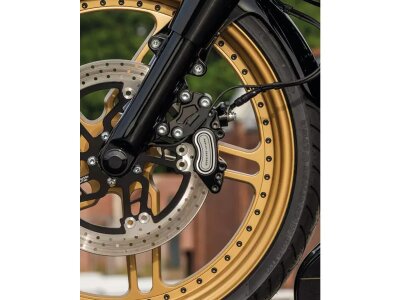 Radial Conversion Front Brake Caliper Spacer Set From 300 mm to 340 mm Brake Disc Black Anodized
