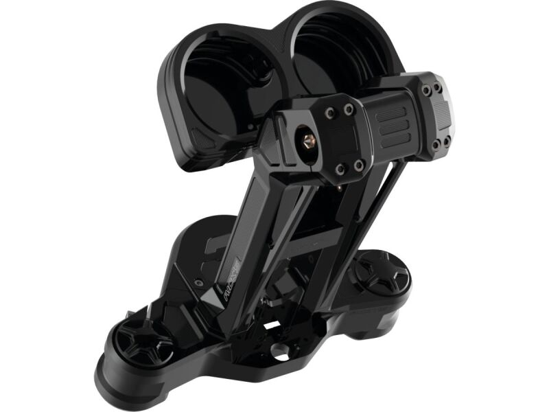 Club Style Pullback Riser and Performance 3 Triple Tree Kit, Double OE Instruments 8,5" Height, 1 1/4" Clamp Diameter Black Anodized